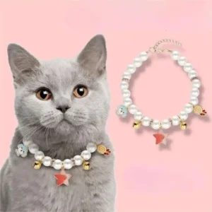 Luxurious Stylish Cat Pearl Neck Collar